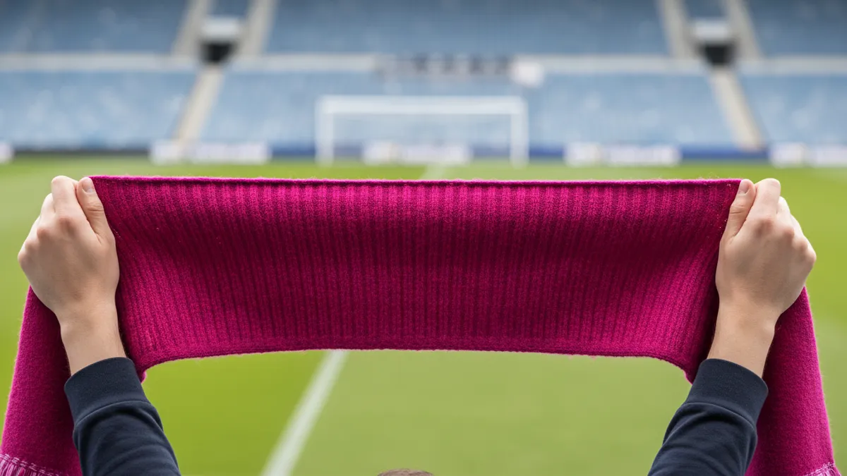 Bufanda de punto lisa en las gradas de la UEFA Champions League.